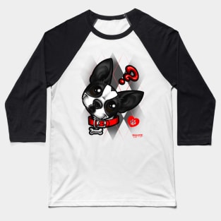 Boston Terrier Argyle Baseball T-Shirt